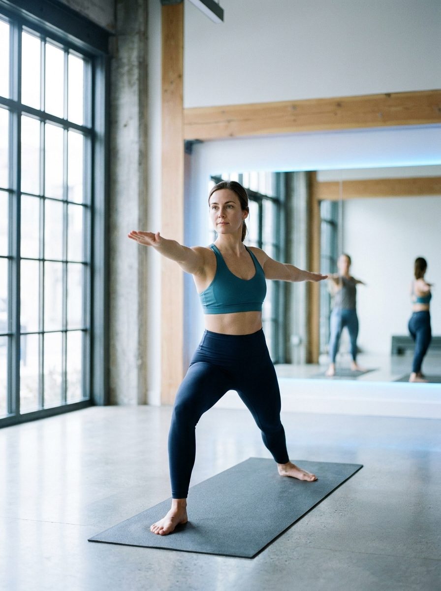 Clase de yoga en un estudio Mirani